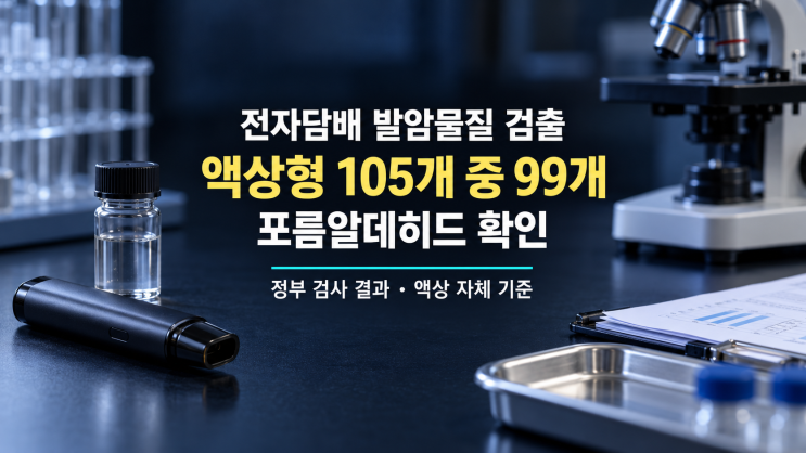 <b>전자담배 발암물질</b> 검출, 액상형 105개 중 99개…정부 검사에서 확인....