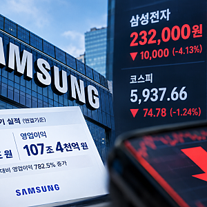 삼성전자 주가 하락 이유｜107조 실적에도 4% 급락, 코스피 6000선 다시 무너졌다