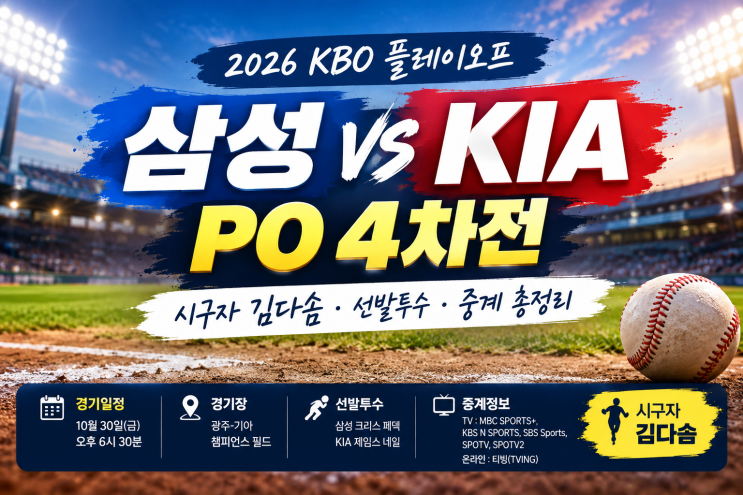 삼성 라이온즈 기아 타이거즈 플레이오프 4차전 <b>시구</b>자 누구? 경기 ....