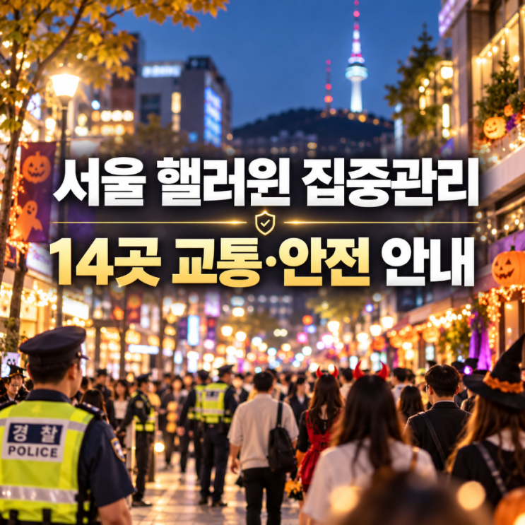 2026 서울 <b>핼러윈 인파</b> 집중관리, <b>이태원</b>·홍대 등 14곳 교통통제·지....