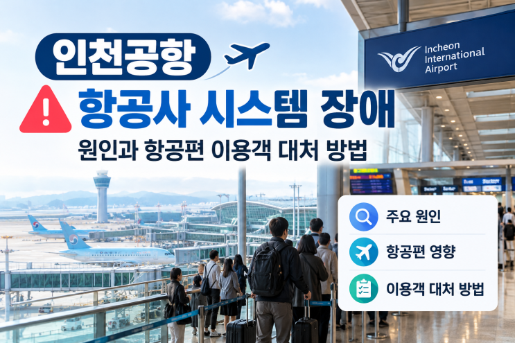<b>인천공항</b> 항공사 시스템 <b>장애</b>｜원인과 항공편 이용객 대처 방법