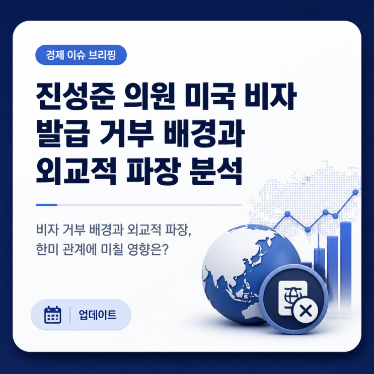 <b>진성준</b> 의원 미국 <b>비자 발급</b> 거부 배경과 외교적 파장 분석