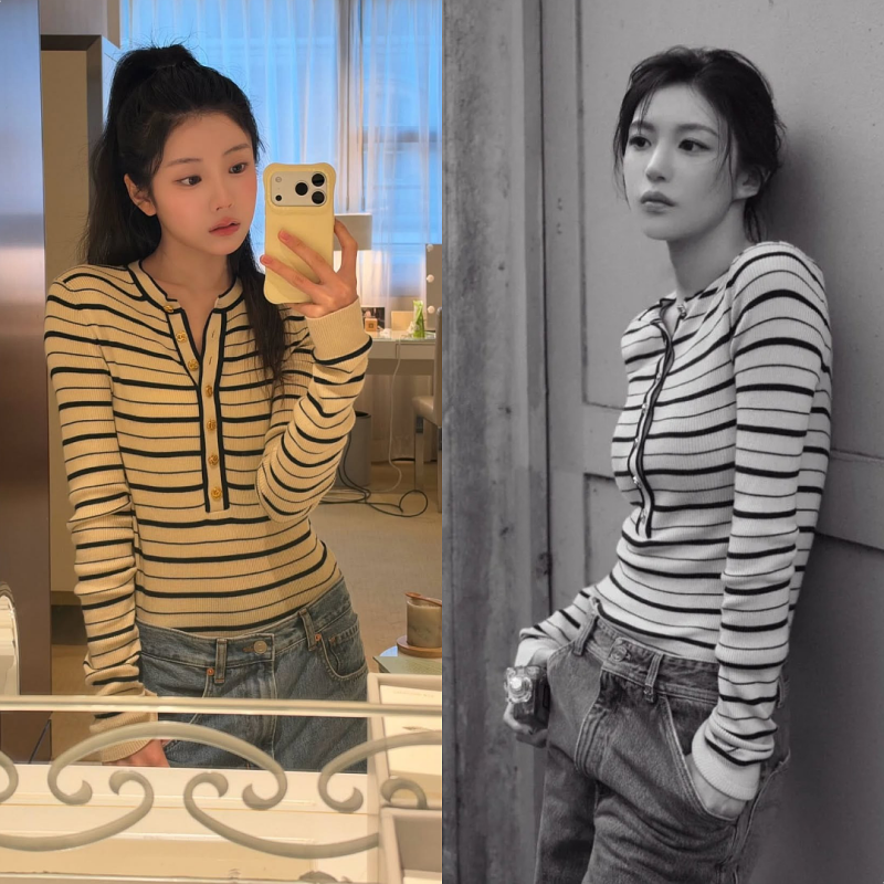 고윤정 vs 아일릿 원희, 같은 샤넬 니트 다른 느낌 비교