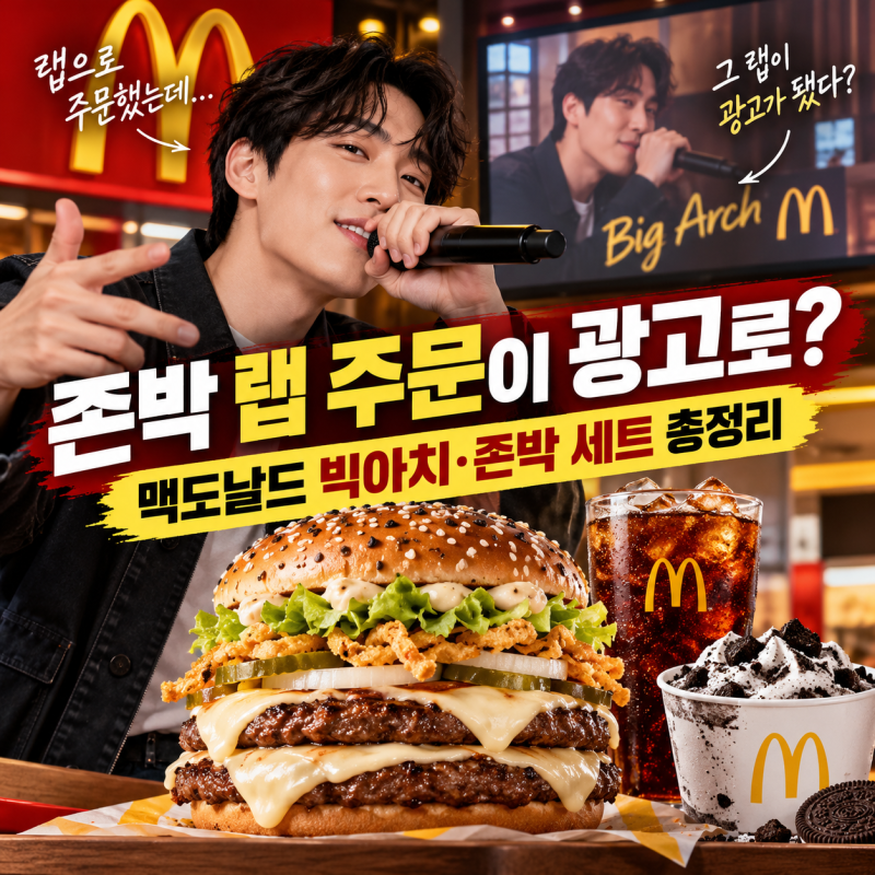 맥도날드 빅아치 존박 세트 출시? 랩 한 번에 진짜 광고까지! 가격·칼로리·메뉴 총정리