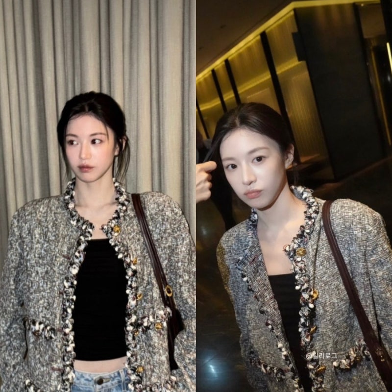 고윤정 툭 걸친 재킷이 천만원대?! 샤넬 트위드 자켓에 샤넬백까지-