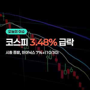 코스피 급락 시총 증발…삼성전자·하이닉스 동반 하락(10/30)
