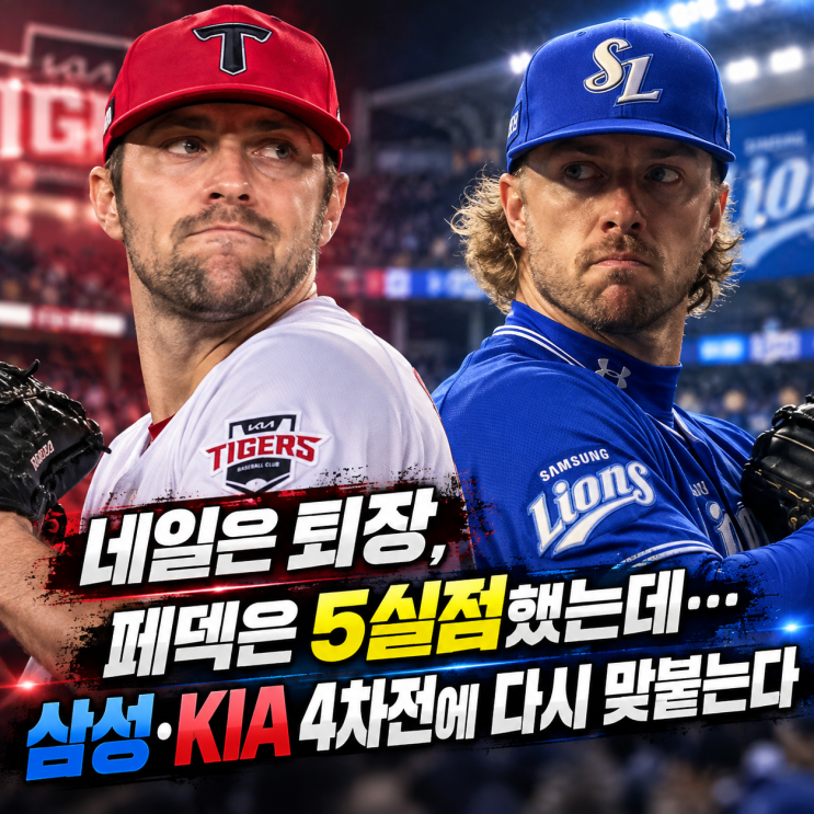 <b>네일</b>은 퇴장, 페덱은 5<b>실점</b>했는데…삼성·KIA 4차전에 다시 맞붙는다