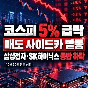 코스피 5% 급락에 매도 사이드카 발동 삼성전자 6% SK하이닉스 8% 하락한 이유