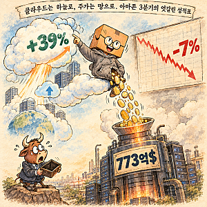 아마존 실적 발표 2026 3분기 | AWS 39% 성장에도 시간외 7% 급락, 자본지출 773억 달러·엔트로픽 ....