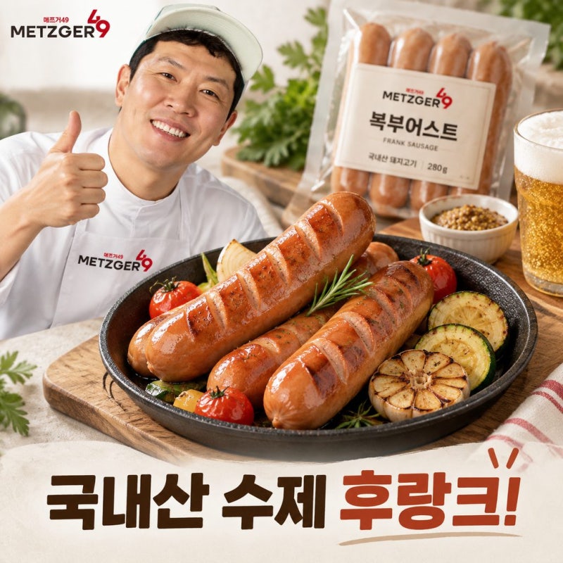 김병현의 메쯔거49 국내산 수제 소시지 복부어스트 280g 후랑크소시지 리뷰