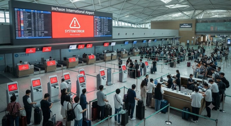 <b>인천공항</b> 체크인 <b>시스템 장애</b> 원인과 항공사 <b>발권</b> 먹통 대처법