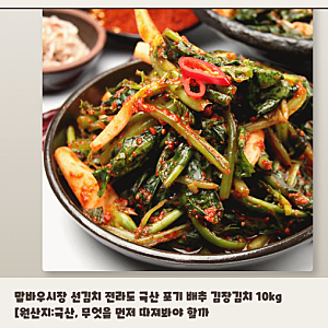 일반적인 배추김치와 결이 다른 말바우시장 선김치 전라도 국산 10kg