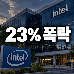 "인텔 주가 시간외 23% 폭락..." 시장이 충격받은 진짜 이유와 한국 증시 영향