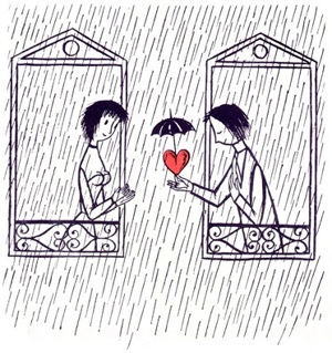  비오는날 마음 전하기
