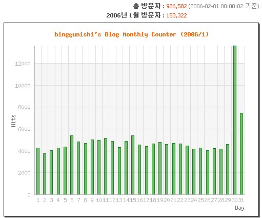  * 2006年 1月 블로그 통계 *