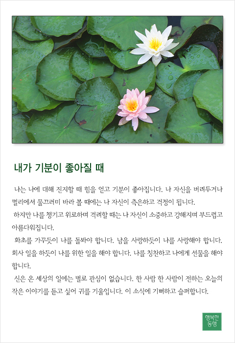  [공유] 내가 기분이 좋아질 때