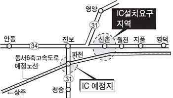  동서6축고속도 신촌리에 IC 설치를 